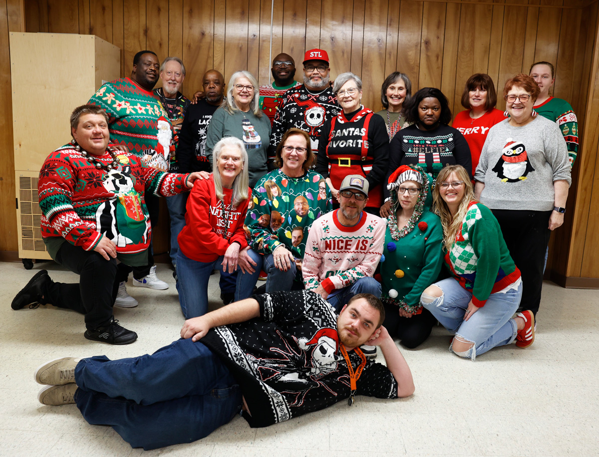New Day Columbia team dressed up during the Christmas season